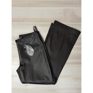 Cami International Leather Flare Pants Women's 14 Mid Rise Chocolate Brown NWT